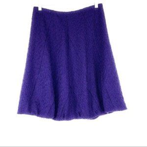 Moschino Wool Boucle Purple Bubble Hem Aline Skirt
